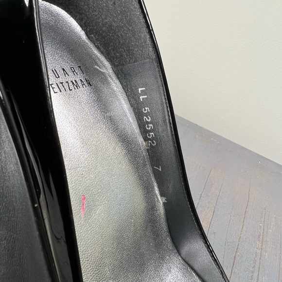 Black Peep Toe Stuart Weitzman Platform Pumps Size 7 - Picture 8 of 10